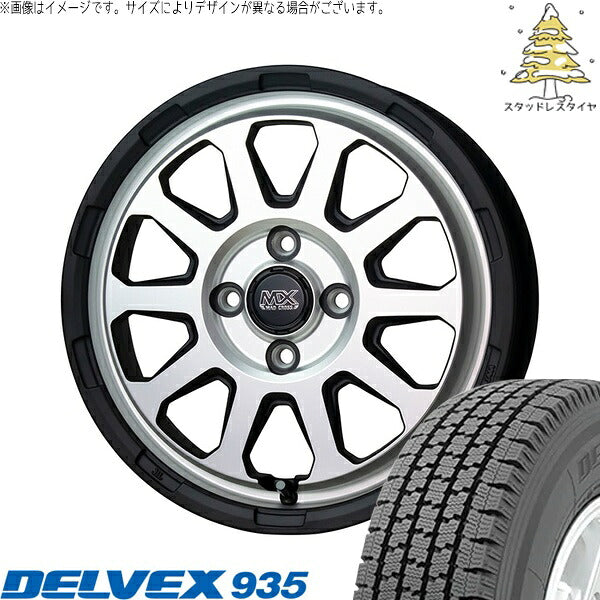 トーヨータイヤ デルベックス 935 (DELVEX 935) 145/80R12 ＋ マッドクロス レンジャー マットシルバー 12インチ 4.00B +43 4H100P スタッドレス・ホイール4本セット。1枚目。