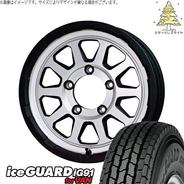 ヨコハマタイヤ アイスガード91 IG91 215/70R15 ＋ マッドクロス レンジャー マットシルバー 15インチ 6J ±0 5H139.7P スタッドレス・ホイール4本セット。1枚目。