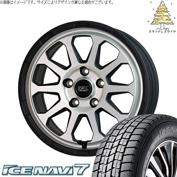 グッドイヤー アイスナビ セブン (ICENAVI7) 215/50R17 ＋ マッドクロス レンジャー マットシルバー 17インチ 7.0J +45 5H114.3P スタッドレス・ホイール4本セット。1枚目。