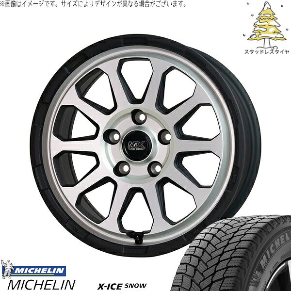 ミシュラン エックスアイス スノー 215/45R17 ＋ マッドクロス レンジャー マットシルバー 17インチ 7J +38 5H114.3P スタッドレス・ホイール4本セット。1枚目。