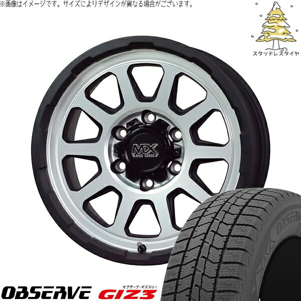 トーヨータイヤ オブザーブ ギズスリー (OBSERVE GIZ3) 215/70R15 ＋ マッドクロス レンジャー マットシルバー 15インチ 6J +33 6H139.7P スタッドレス・ホイール4本セット。1枚目。