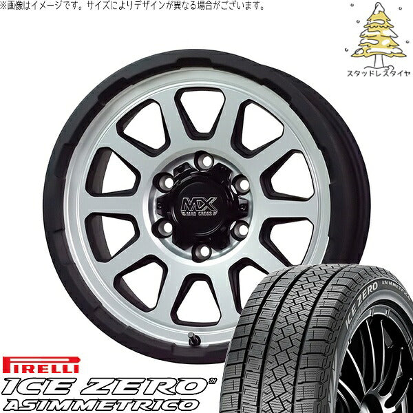 ピレリ アイスゼロアシンメトリコ 215/65R16 ＋ マッドクロス レンジャー マットシルバー 16インチ 6.5J +38 6H139.7P スタッドレス・ホイール4本セット。1枚目。