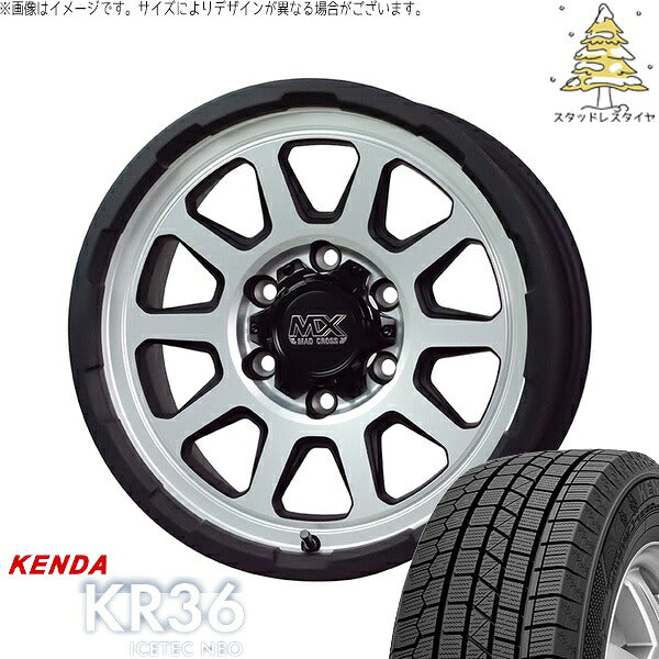 ケンダ アイステックネオ KR36 215/70R16 ＋ マッドクロス レンジャー マットシルバー 16インチ 6.5J +38 6H139.7P スタッドレス・ホイール4本セット。1枚目。