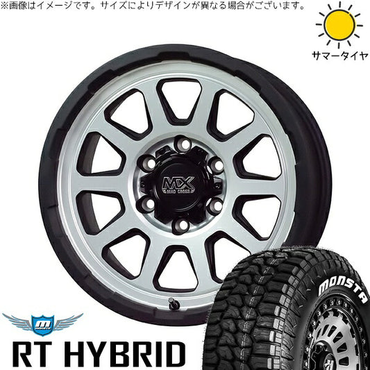 モンスタタイヤ RT ハイブリッド 265/60R18 ＋ マッドクロス レンジャー マットシルバー 18インチ 8J +20 6H139.7P サマー・ホイール4本セット。1枚目。