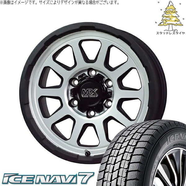 グッドイヤー アイスナビ7 215/65R16 ＋ マッドクロス レンジャー マットシルバー 16インチ 6.5J +38 6H139.7P スタッドレス・ホイール4本セット。1枚目。