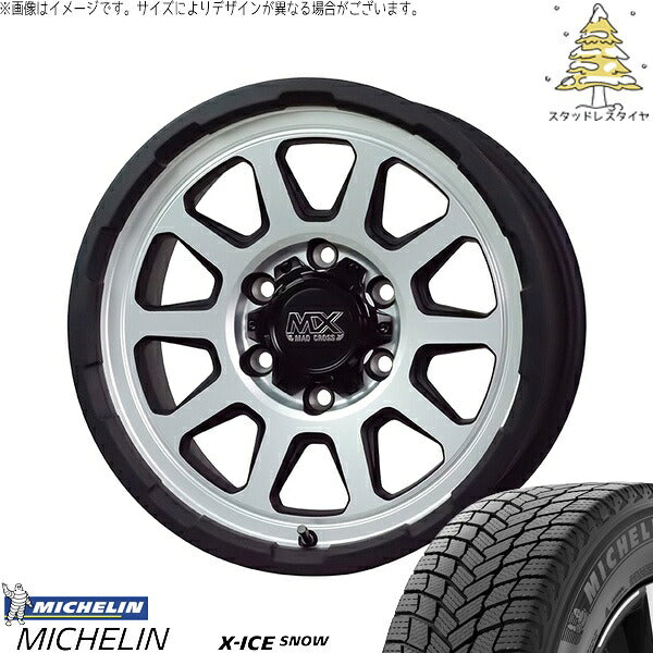 ミシュラン エックスアイス スノー (X-ICE SNOW) 215/70R16 ＋ マッドクロス レンジャー マットシルバー 16インチ 6.5J +38 6H139.7P スタッドレス・ホイール4本セット。1枚目。