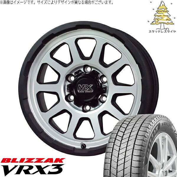ブリヂストン ブリザック VRX3 215/70R16 ＋ マッドクロス レンジャー マットシルバー 16インチ 6.5J +38 6H139.7P スタッドレス・ホイール4本セット。1枚目。