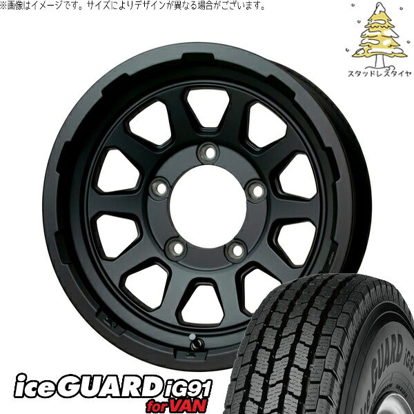 ヨコハマタイヤ アイスガード91 IG91 225/70R16 ＋ マッドクロス レンジャー マットブラック 16インチ 5.5J +20 5H139.7P スタッドレス・ホイール4本セット。1枚目。
