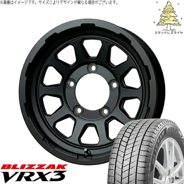 ブリヂストン ブリザック VRX3 205/70R15 ＋ マッドクロス レンジャー マットブラック 15インチ 6J ±0 5H139.7P スタッドレス・ホイール4本セット。1枚目。