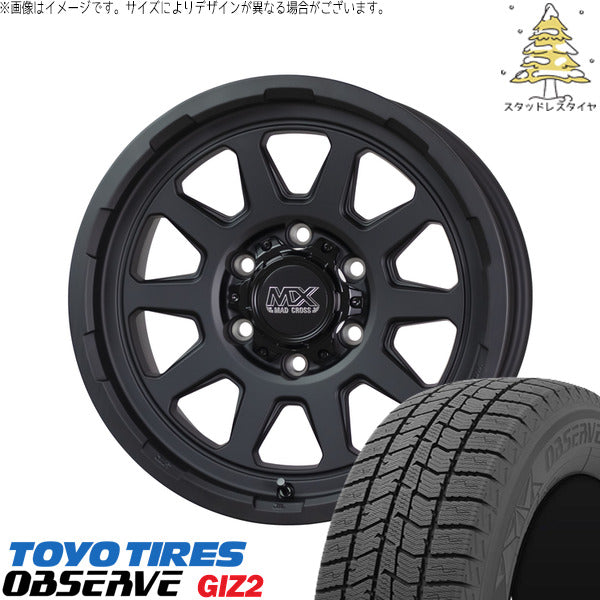 トーヨータイヤ OBSERVE 225/45R17 ＋ マッドクロス レンジャー マットブラック 17インチ 7J +38 5H114.3P スタッドレス・ホイール4本セット。1枚目。