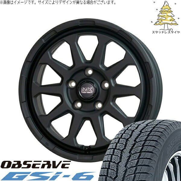 トーヨータイヤ オブザーブ Gsi-6 175/80R16 ＋ マッドクロス レンジャー マットブラック 16インチ 7J +38 5H114.3P スタッドレス・ホイール4本セット。1枚目。