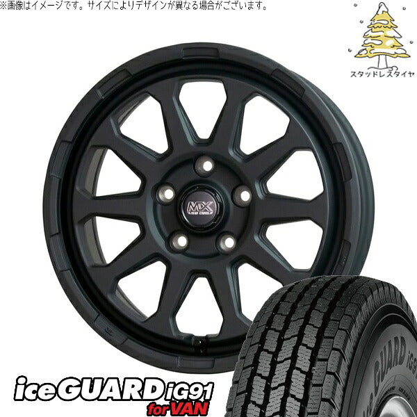 ヨコハマタイヤ アイスガード91 IG91 185/85R16 ＋ マッドクロス レンジャー マットブラック 16インチ 7J +38 5H114.3P スタッドレス・ホイール4本セット。1枚目。