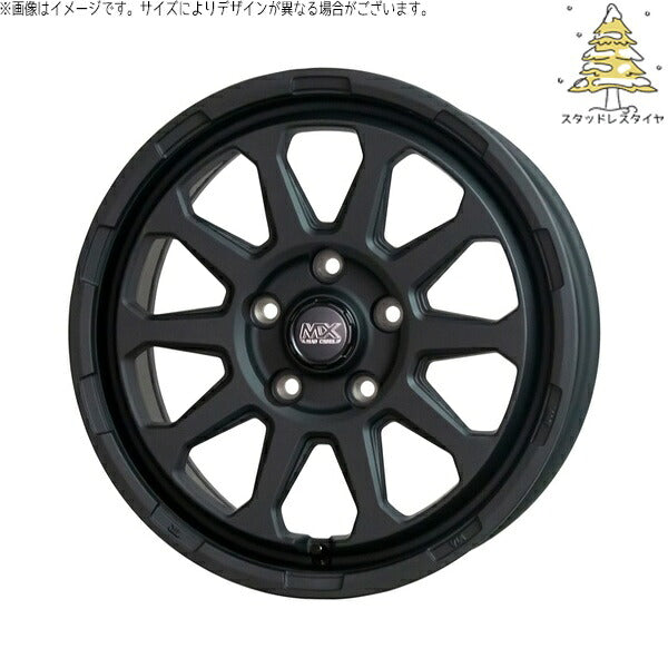 輸入スタッドレスタイヤ（銘柄指定不可） 215/55R17 ＋ マッドクロス レンジャー マットブラック 17インチ 7.0J +38 5H114.3P ホイール4本セット。1枚目。