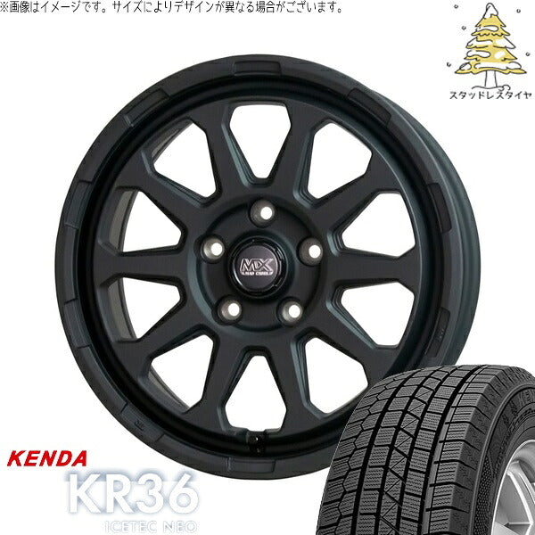 ケンダ アイステックネオ KR36 225/55R17 ＋ マッドクロス レンジャー マットブラック 17インチ 7J +38 5H114.3P スタッドレス・ホイール4本セット。1枚目。