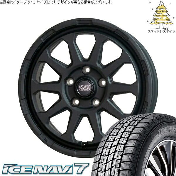 グッドイヤー アイスナビ7 225/55R17 ＋ マッドクロス レンジャー マットブラック 17インチ 7J +38 5H114.3P スタッドレス・ホイール4本セット。1枚目。