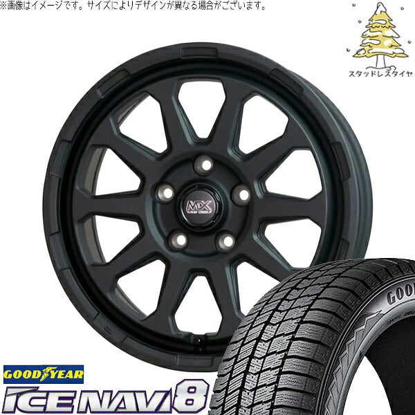 グッドイヤー アイスナビ8 215/60R17 ＋ マッドクロス レンジャー マットブラック 17インチ 7J +45 5H114.3P スタッドレス・ホイール4本セット。1枚目。