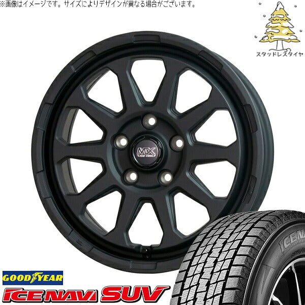 グッドイヤー アイスナビ SUV (ICENAVI SUV) 215/60R17 ＋ マッドクロス レンジャー マットブラック 17インチ 7.0J +38 5H114.3P スタッドレス・ホイール4本セット。1枚目。