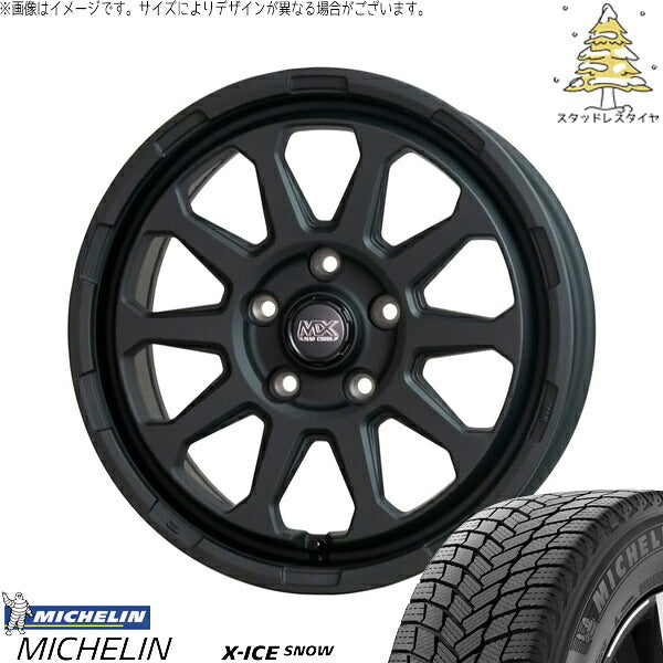 ミシュラン エックスアイス スノー (X-ICE SNOW) 195/65R16 ＋ マッドクロス レンジャー マットブラック 16インチ 7.0J +38 5H114.3P スタッドレス・ホイール4本セット。1枚目。