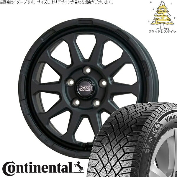 コンチネンタル バイキングコンタクト7 205/65R16 ＋ マッドクロス レンジャー マットブラック 16インチ 7J +38 5H114.3P スタッドレス・ホイール4本セット。1枚目。