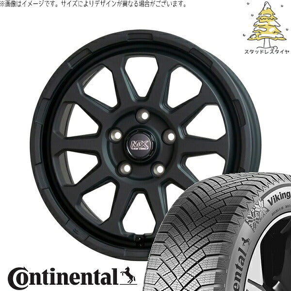 コンチネンタル バイキングコンタクト エイト (VikingContact8) 205/55R17 ＋ マッドクロス レンジャー マットブラック 17インチ 7.0J +38 5H114.3P スタッドレス・ホイール4本セット。1枚目。