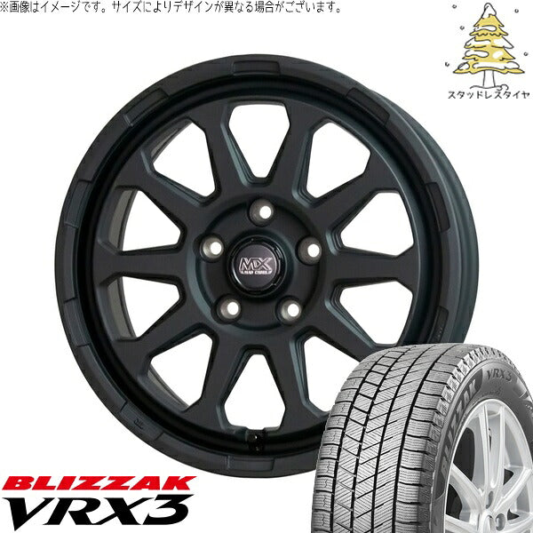 ブリヂストン ブリザック VRX3 (BLIZZAK VRX3) 205/65R16 ＋ マッドクロス レンジャー マットブラック 16インチ 7.0J +38 5H114.3P スタッドレス・ホイール4本セット。1枚目。