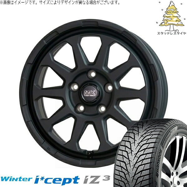 ハンコック ウィンターアイセプト IZ3 W636 (Winter i*cept iZ3 W636) 215/50R17 ＋ マッドクロス レンジャー マットブラック 17インチ 7J +45 5H114.3P スタッドレス・ホイール4本セット。1枚目。
