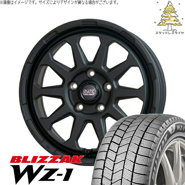 ブリヂストン ブリザック WZ-1 215/55R17 ＋ マッドクロス レンジャー マットブラック 17インチ 7J +45 5H114.3P スタッドレス・ホイール4本セット。1枚目。