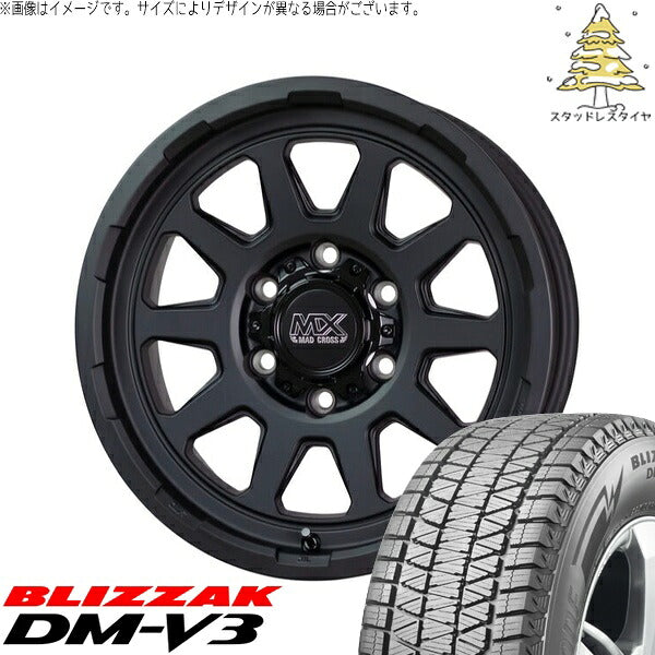 ブリヂストン ブリザック DM-V3 265/70R17 ＋ マッドクロス レンジャー マットブラック 17インチ 8J +20 6H139.7P スタッドレス・ホイール4本セット。1枚目。