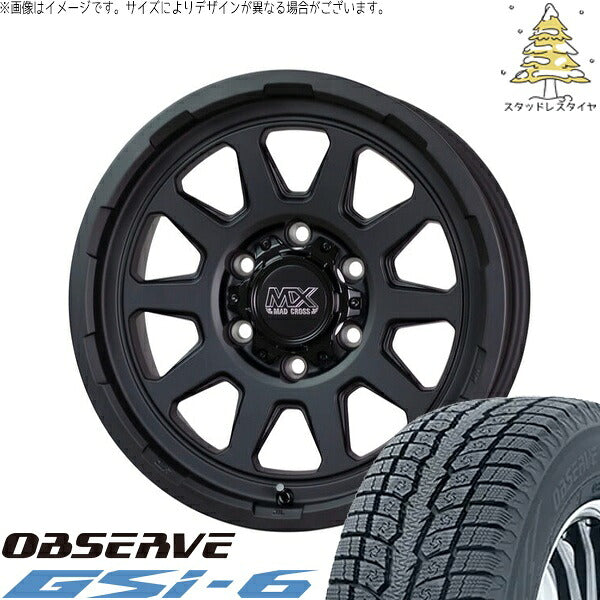 トーヨータイヤ オブザーブ Gsi-6 215/70R16 ＋ マッドクロス レンジャー マットブラック 16インチ 6.5J +38 6H139.7P スタッドレス・ホイール4本セット。1枚目。