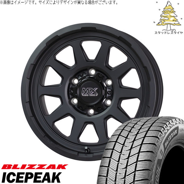 ブリヂストン ブリザック ICEPEAK 265/65R17 ＋ マッドクロス レンジャー マットブラック 17インチ 8J +20 6H139.7P スタッドレス・ホイール4本セット。1枚目。
