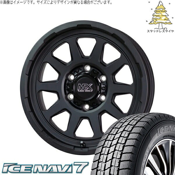 グッドイヤー アイスナビ セブン (ICENAVI7) 215/65R16 ＋ マッドクロス レンジャー マットブラック 16インチ 6.5J +38 6H139.7P スタッドレス・ホイール4本セット。1枚目。