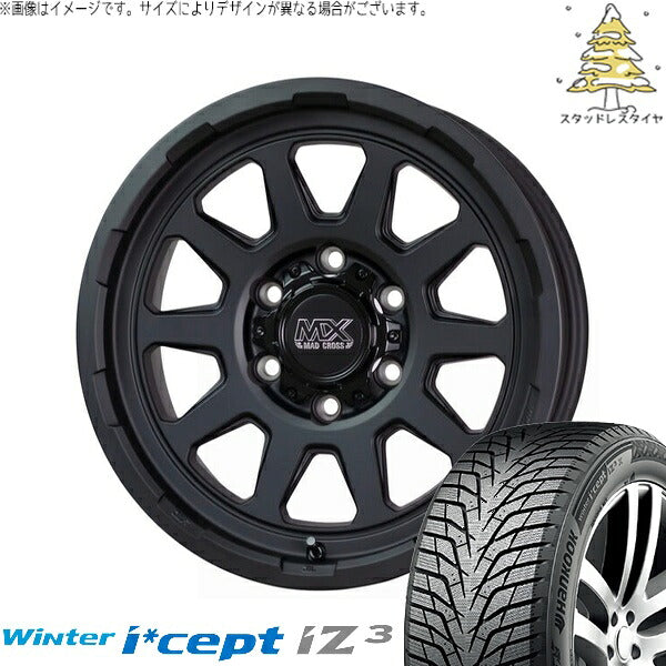 ハンコック ウィンターアイセプト IZ3 W636 215/65R16 ＋ マッドクロス レンジャー マットブラック 16インチ 6.5J +38 6H139.7P スタッドレス・ホイール4本セット。1枚目。