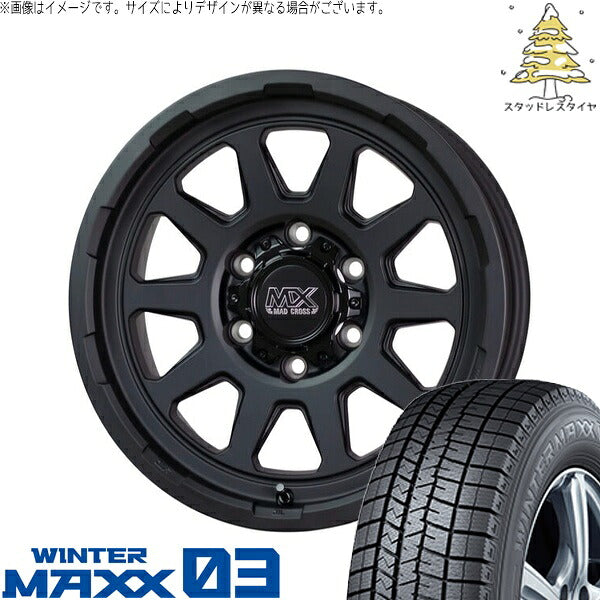 ダンロップ ウィンターマックス03 (WINTERMAXX03 WM03) 215/65R16 ＋ マッドクロス レンジャー マットブラック 16インチ 6.5J +38 6H139.7P スタッドレス・ホイール4本セット。1枚目。