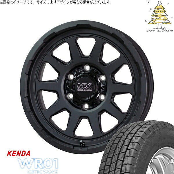 ケンダ アイステックバン WR01 195/80R15 ＋ マッドクロス レンジャー マットブラック 15インチ 6J +33 6H139.7P スタッドレス・ホイール4本セット。1枚目。