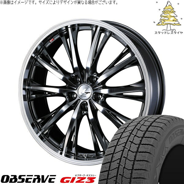 トーヨータイヤ オブザーブ GIZ3 235/50R18 ＋ レオニス RT ブラックメタルコート/ミラーカット 18インチ 8J +42 5H114.3P スタッドレス・ホイール4本セット。1枚目。