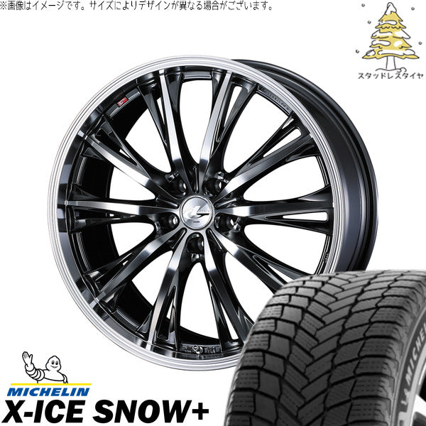 ミシュラン エックスアイス スノー+ 245/40R20 ＋ レオニス RT ブラックメタルコート/ミラーカット 20インチ 8.5J +45 5H114.3P スタッドレス・ホイール4本セット。1枚目。