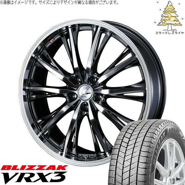 ブリヂストン ブリザック VRX3 215/60R17 ＋ レオニス RT ブラックメタルコート/ミラーカット 17インチ 7J +42 5H114.3P スタッドレス・ホイール4本セット。1枚目。