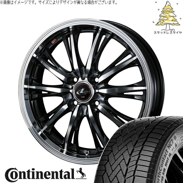 コンチネンタル ノースコンタクト NC7 175/65R15 ＋ レオニス RT パールブラック/ミラーカット 15インチ 4.5J +45 4H100P スタッドレス・ホイール4本セット。1枚目。