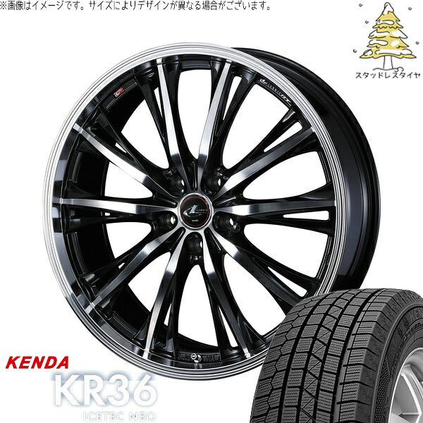 ケンダ アイステックネオ KR36 235/50R18 ＋ レオニス RT パールブラック/ミラーカット 18インチ 8J +42 5H114.3P スタッドレス・ホイール4本セット。1枚目。