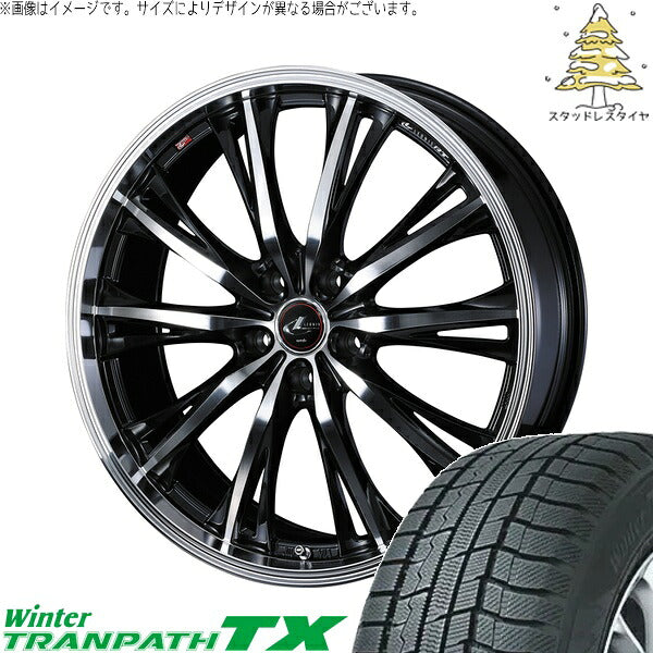 トーヨータイヤ ウィンタートランパス TX 235/55R19 ＋ レオニス RT パールブラック/ミラーカット 19インチ 8J +43 5H114.3P スタッドレス・ホイール4本セット。1枚目。
