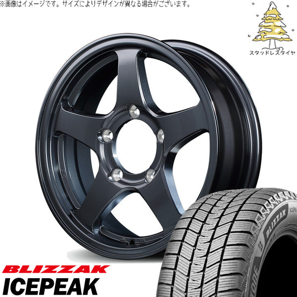 ブリヂストン ブリザック ICEPEAK 175/80R16 ＋ MIDホイール オフパフォーマー RT-5N+II ダークガンメタ2 16インチ 5.5J +22 5H139.7P スタッドレス・ホイール4本セット。1枚目。