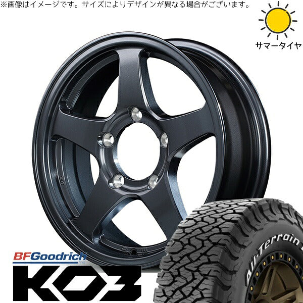 BFグッドリッチ オールテレーン T/A Ko3 (All-Terrain T/A Ko3) 225/75R16 ＋ MIDホイール オフパフォーマー RT-5N+II ダークガンメタ2 16インチ 5.5J +22 5H139.7P オールシーズン・ホイール4本セット。1枚目。
