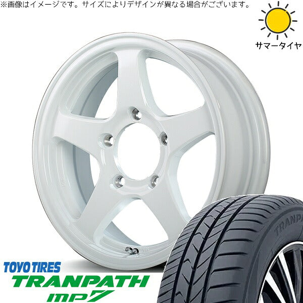トーヨータイヤ トランパス MP7 215/70R16 ＋ MIDホイール オフパフォーマー RT-5N+II ナチュラルホワイト2 16インチ 5.5J +22 5H139.7P サマー・ホイール4本セット。1枚目。