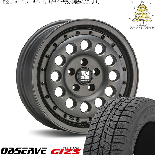 トーヨータイヤ オブザーブ GIZ3 215/65R16 ＋ エクストリームJ ラギッド ガンブラック 16インチ 6.5J +38 5H100P スタッドレス・ホイール4本セット。1枚目。