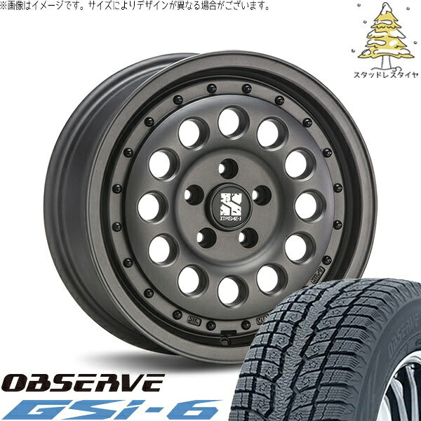 トーヨータイヤ オブザーブ Gsi-6 225/70R16 ＋ エクストリームJ ラギッド ガンブラック 16インチ 6.5J +38 5H100P スタッドレス・ホイール4本セット。1枚目。