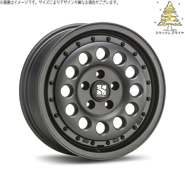 輸入スタッドレスタイヤ（銘柄指定不可） 195/55R16 ＋ エクストリームJ ラギッド ガンブラック 16インチ 6.5J +38 5H100P ホイール4本セット。1枚目。