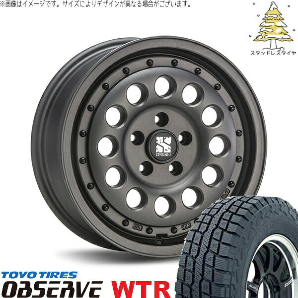 トーヨータイヤ オブザーブ W/T-R 225/70R16 ＋ エクストリームJ ラギッド ガンブラック 16インチ 6.5J +38 5H100P スタッドレス・ホイール4本セット。1枚目。