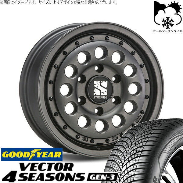 グッドイヤー ベクター4シーズンズ GEN-3 215/65R16 ＋ エクストリームJ ラギッド ガンブラック 16インチ 6.5J +38 6H139.7P オールシーズン・ホイール4本セット。1枚目。