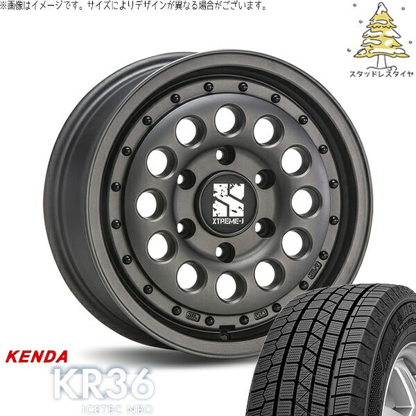 ケンダ アイステックネオ KR36 215/65R16 ＋ エクストリームJ ラギッド ガンブラック 16インチ 6.5J +38 6H139.7P スタッドレス・ホイール4本セット。1枚目。
