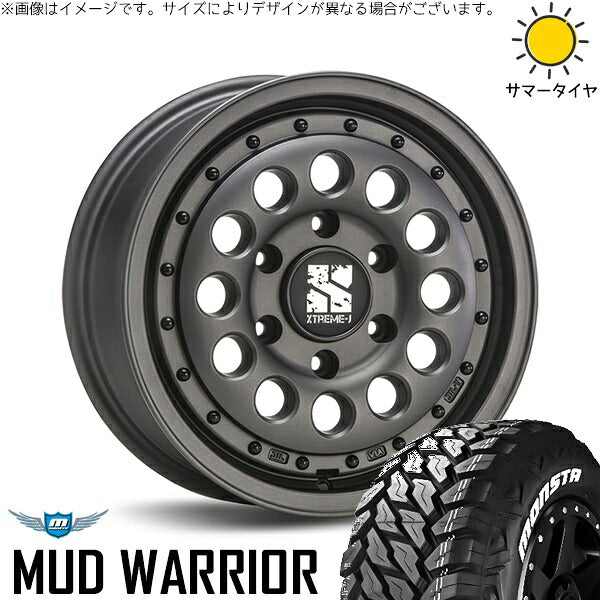 モンスタタイヤ マッドウォーリア 215/70R16 ＋ エクストリームJ ラギッド ガンブラック 16インチ 6.5J +38 6H139.7P サマー・ホイール4本セット。1枚目。
